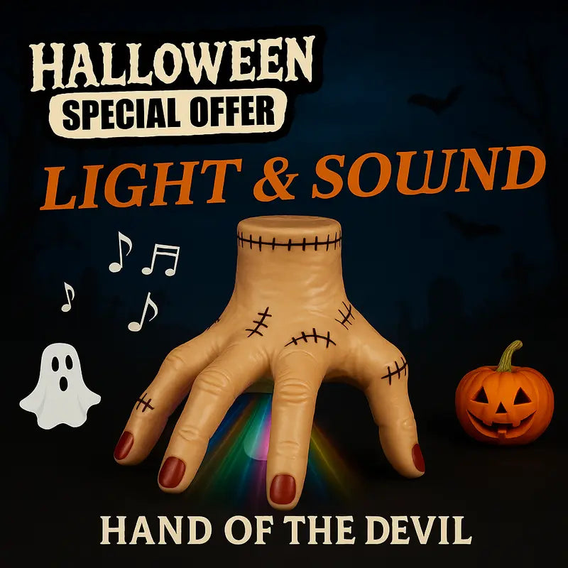 Spooky Halloween Plastic Crawling Hand Toy - 6.3×5.1×3.9in, 3×AA-Powered, Light-Up, Eerie Sounds, Easy to Use, Latex Texture Prank Prop for 3+ Years, Cosplay, Spooky Gifts, Halloween Party Decor