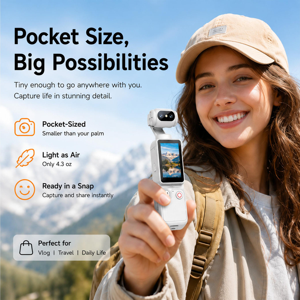 Vlogging Camera with 32GB Memory Card, Digital Video Recorder with 180° Rotating Lens, Portable Camcorder for Travel, Daily Vlogs & Content Creation, Christmas Holiday Gift