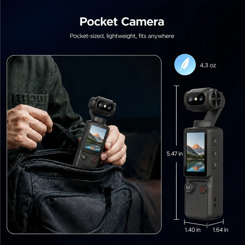 1080p HD Portable Video Recorder with 180° Rotatable Lens