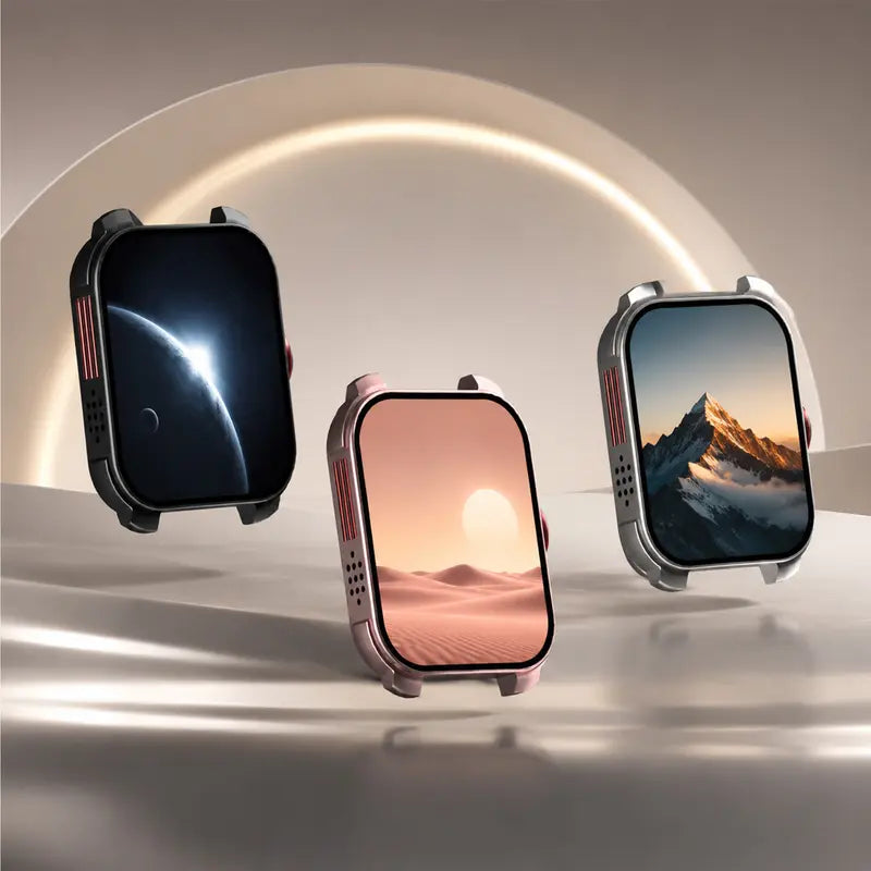 Women's Slim Lightweight Silicone Smartwatch Tracker - HD Clock Display, Bluetooth Calls, Calorie Tracker, Dual-Band Design, Wrist Music Controls, 180mAh, Nylon/Silicone Straps