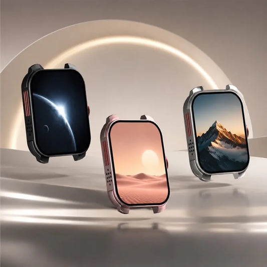 Women's Slim Lightweight Silicone Smartwatch Tracker - HD Clock Display, Bluetooth Calls, Calorie Tracker, Dual-Band Design, Wrist Music Controls, 180mAh, Nylon/Silicone Straps