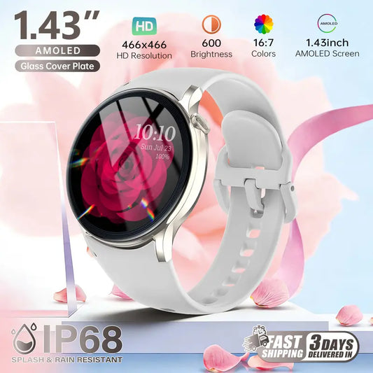 Women's HDM Gift-Ready Smart Wristwatch with AMOLED Screen
