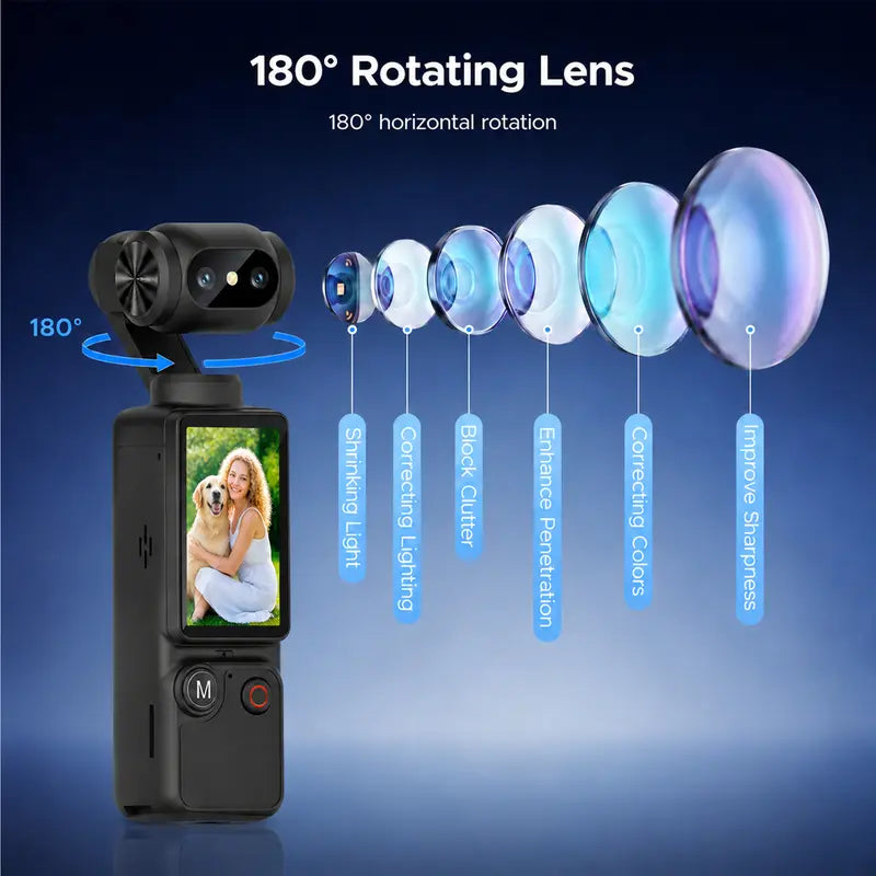 1080p HD Portable Video Recorder with 180° Rotatable Lens