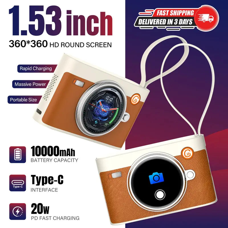 HDM M3 10000mAh Power Bank with Touch Screen and Speaker