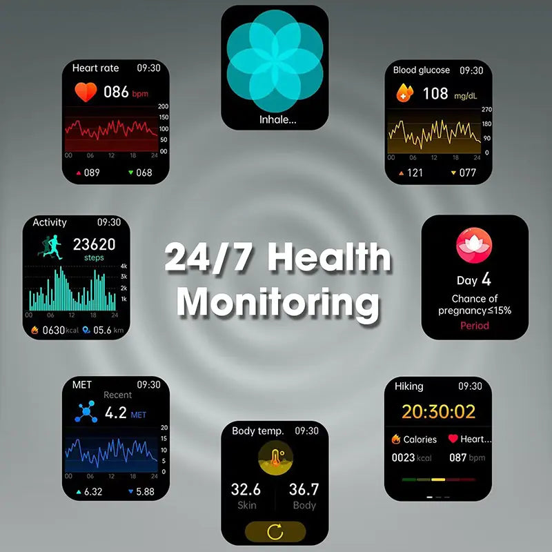 HDM New Arrival Fitness Wearable Smartwatch - Black Steel & Silicone Strap, Upgraded IP68 Waterproof, Bluetooth Calling, 24/7 HR+SpO2 Monitoring, 120+ Sports Modes, Alarm Clock, Music Player, 300mAh Long Battery, Fast Charging for iOS & Android