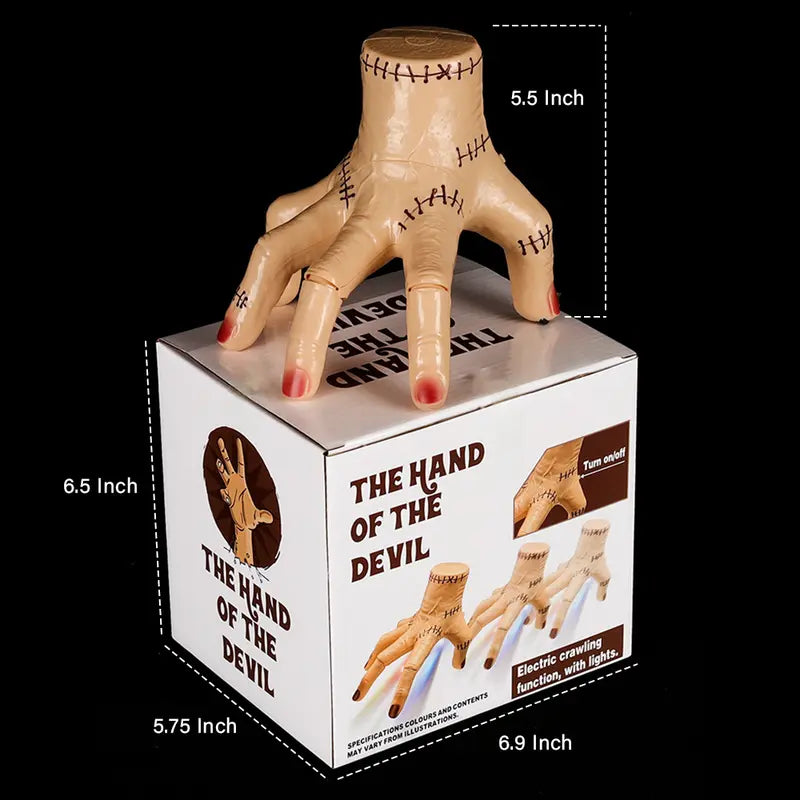 Spooky Halloween Plastic Crawling Hand Toy - 6.3×5.1×3.9in, 3×AA-Powered, Light-Up, Eerie Sounds, Easy to Use, Latex Texture Prank Prop for 3+ Years, Cosplay, Spooky Gifts, Halloween Party Decor