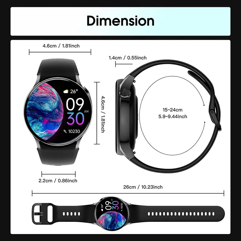 Women's HDM Gift-Ready Smart Wristwatch with AMOLED Screen